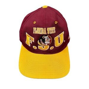 Vintage 80s FSU Florida State Seminoles Snapback Hat Cap Embroidered Spellout